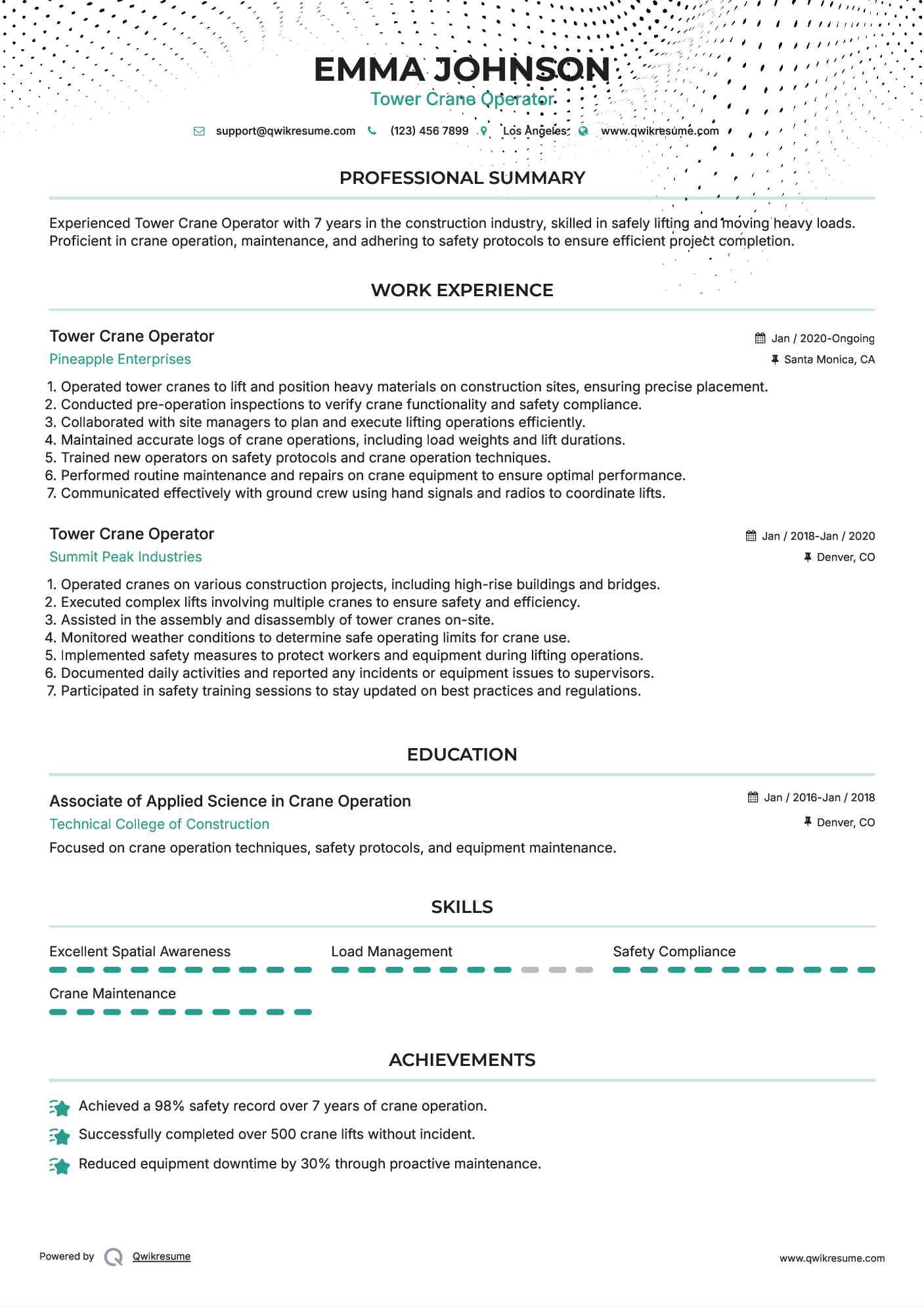 Detailed view of Crane Operator Resume and Interview Guide implementation showing proper crane setup and rigging configuration as required by OSHA 29 CFR 1926 regulations and ASME B30.5 standards for certified operators