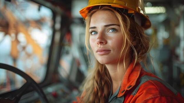 Crane operator performing women crane operators procedures during pre-shift inspection - critical skills tested on NCCCO written and practical exams for LAT and TSS certification