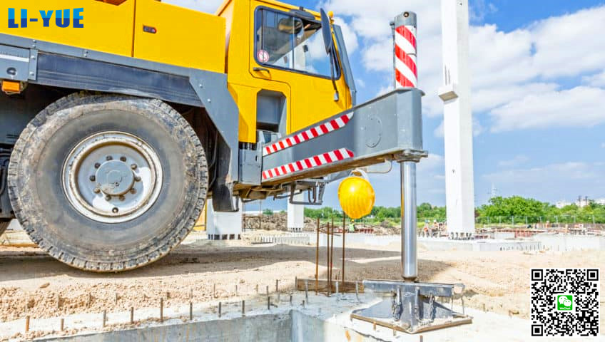 Professional crane operator demonstrating Crane Outrigger Types Setup and Safety techniques on an active construction site - essential knowledge for NCCCO certification exam preparation covering outrigger types crane safety protocols and operational procedures