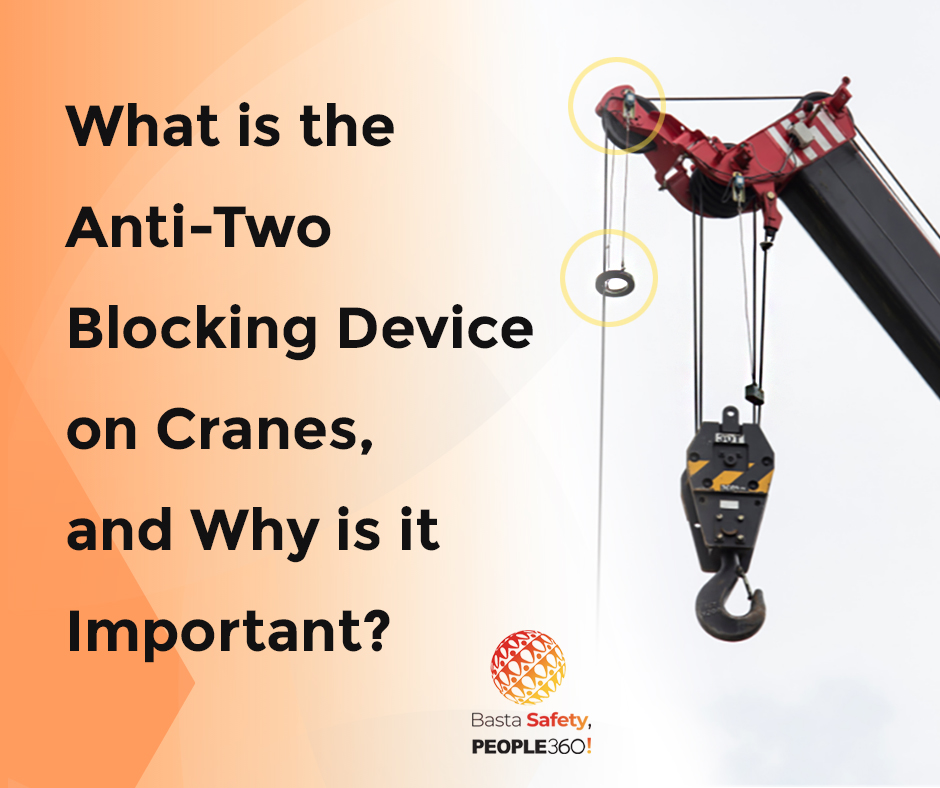 Detailed view of Anti-Two Block System Testing Procedures implementation showing proper crane setup and rigging configuration as required by OSHA 29 CFR 1926 regulations and ASME B30.5 standards for certified operators