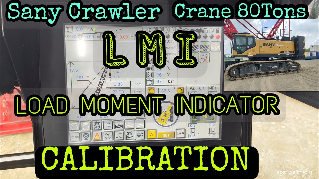 Detailed view of LMI Calibration and Functional Testing implementation showing proper crane setup and rigging configuration as required by OSHA 29 CFR 1926 regulations and ASME B30.5 standards for certified operators