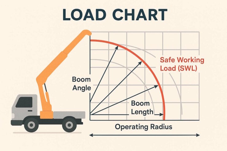 Detailed view of Calculating Radius from Boom Length and Angle implementation showing proper crane setup and rigging configuration as required by OSHA 29 CFR 1926 regulations and ASME B30.5 standards for certified operators