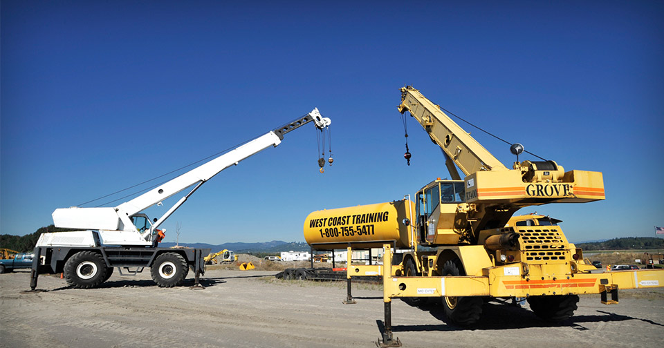 Crane operator performing nccco accommodations procedures during pre-shift inspection - critical skills tested on NCCCO written and practical exams for LAT and TSS certification
