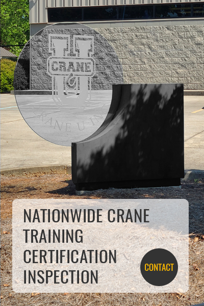 Detailed view of NCCCO Certification Verification for Employers implementation showing proper crane setup and rigging configuration as required by OSHA 29 CFR 1926 regulations and ASME B30.5 standards for certified operators