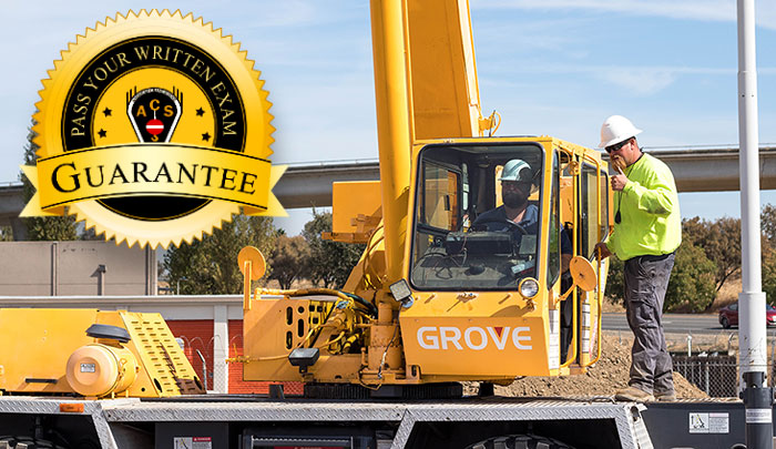 Crane operator performing nccco exam domains procedures during pre-shift inspection - critical skills tested on NCCCO written and practical exams for LAT and TSS certification