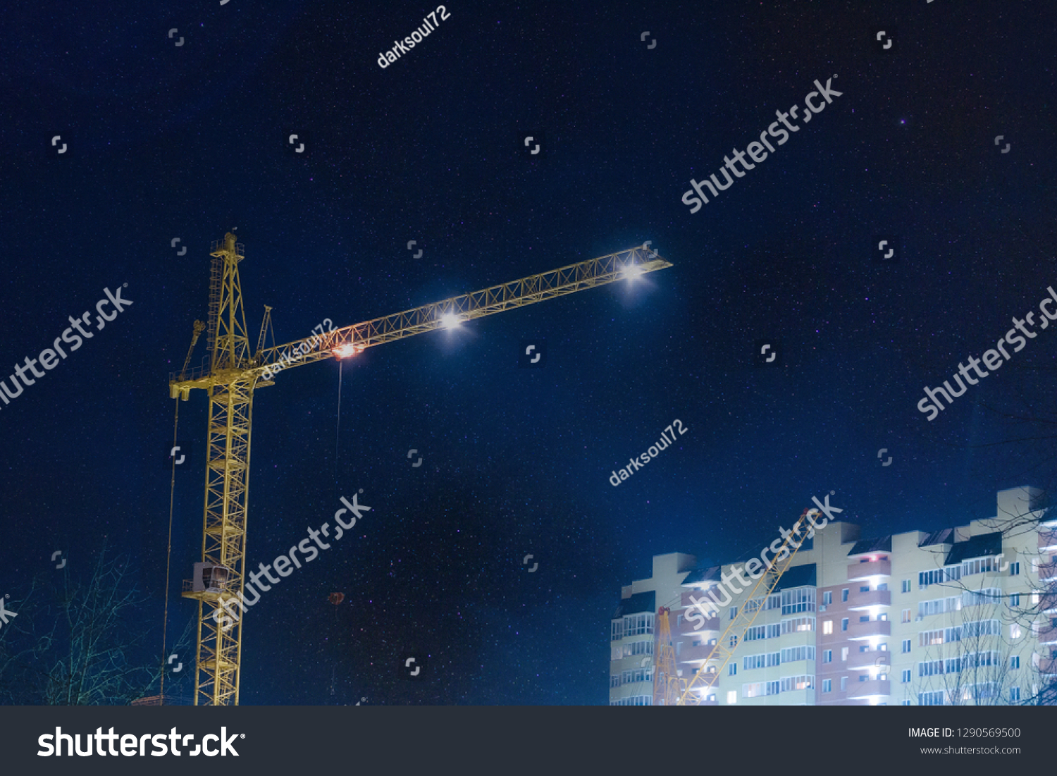 Complete overview of Night Crane Operations Safety featuring certified crane operator executing lift plan with proper hand signals, ground crew coordination, and safety zone establishment per OSHA regulations