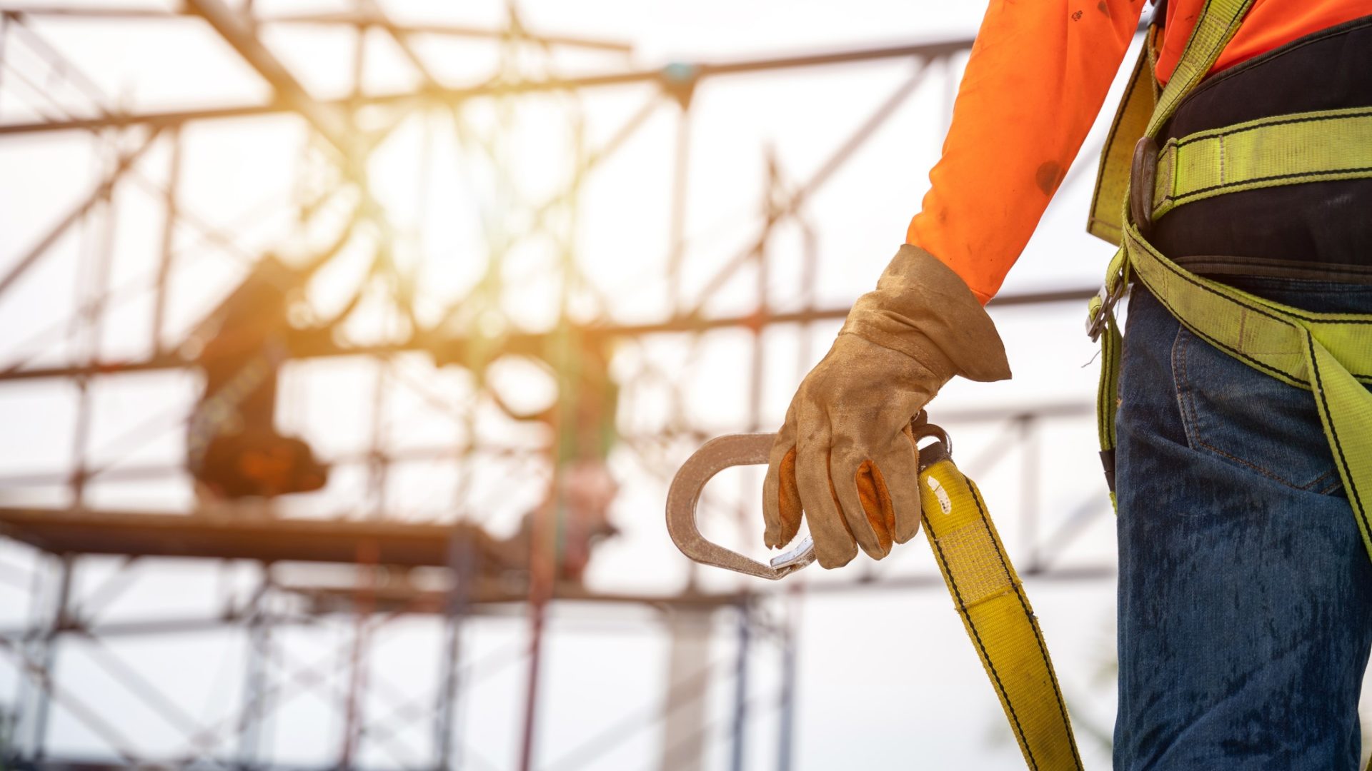 Detailed view of OSHA Fall Protection Requirements on Cranes implementation showing proper crane setup and rigging configuration as required by OSHA 29 CFR 1926 regulations and ASME B30.5 standards for certified operators