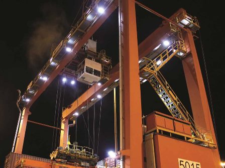 Step-by-step demonstration of OSHA Crane Night Work Illumination Standards showing load chart interpretation, boom angle calculations, and outrigger positioning per NCCCO certification requirements and ASME standards