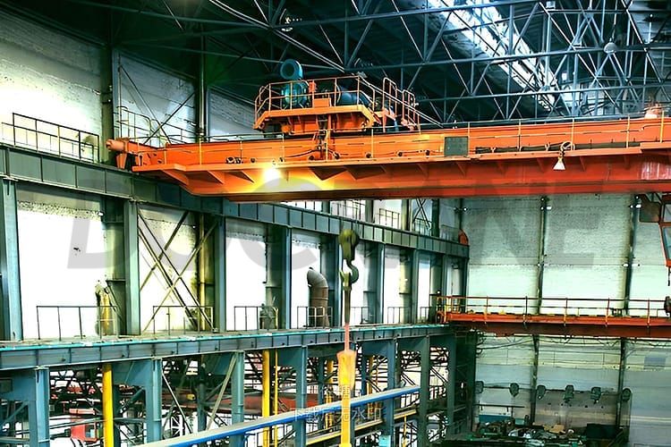 Detailed view of Overhead Bridge Crane Certification implementation showing proper crane setup and rigging configuration as required by OSHA 29 CFR 1926 regulations and ASME B30.5 standards for certified operators