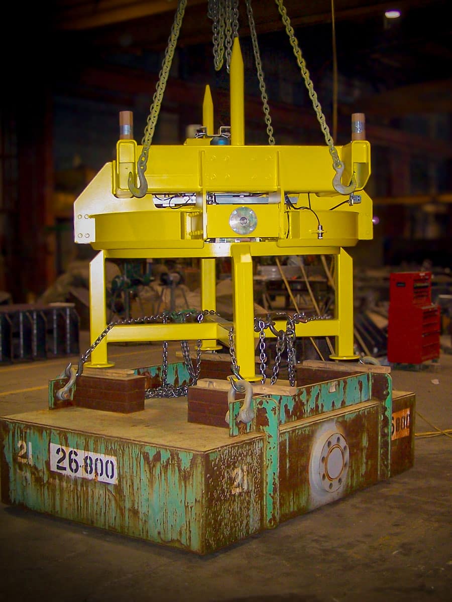 Crane operator performing below hook devices procedures during pre-shift inspection - critical skills tested on NCCCO written and practical exams for LAT and TSS certification