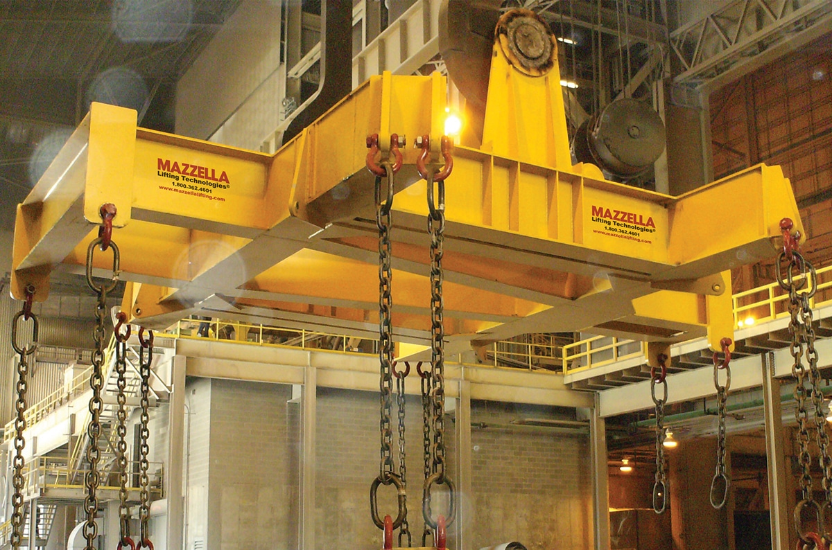 Detailed view of Below the Hook Lifting Devices Guide implementation showing proper crane setup and rigging configuration as required by OSHA 29 CFR 1926 regulations and ASME B30.5 standards for certified operators