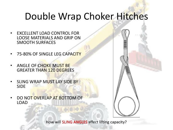 Step-by-step demonstration of Choker Hitch Rigging Capacity Calculations showing load chart interpretation, boom angle calculations, and outrigger positioning per NCCCO certification requirements and ASME standards