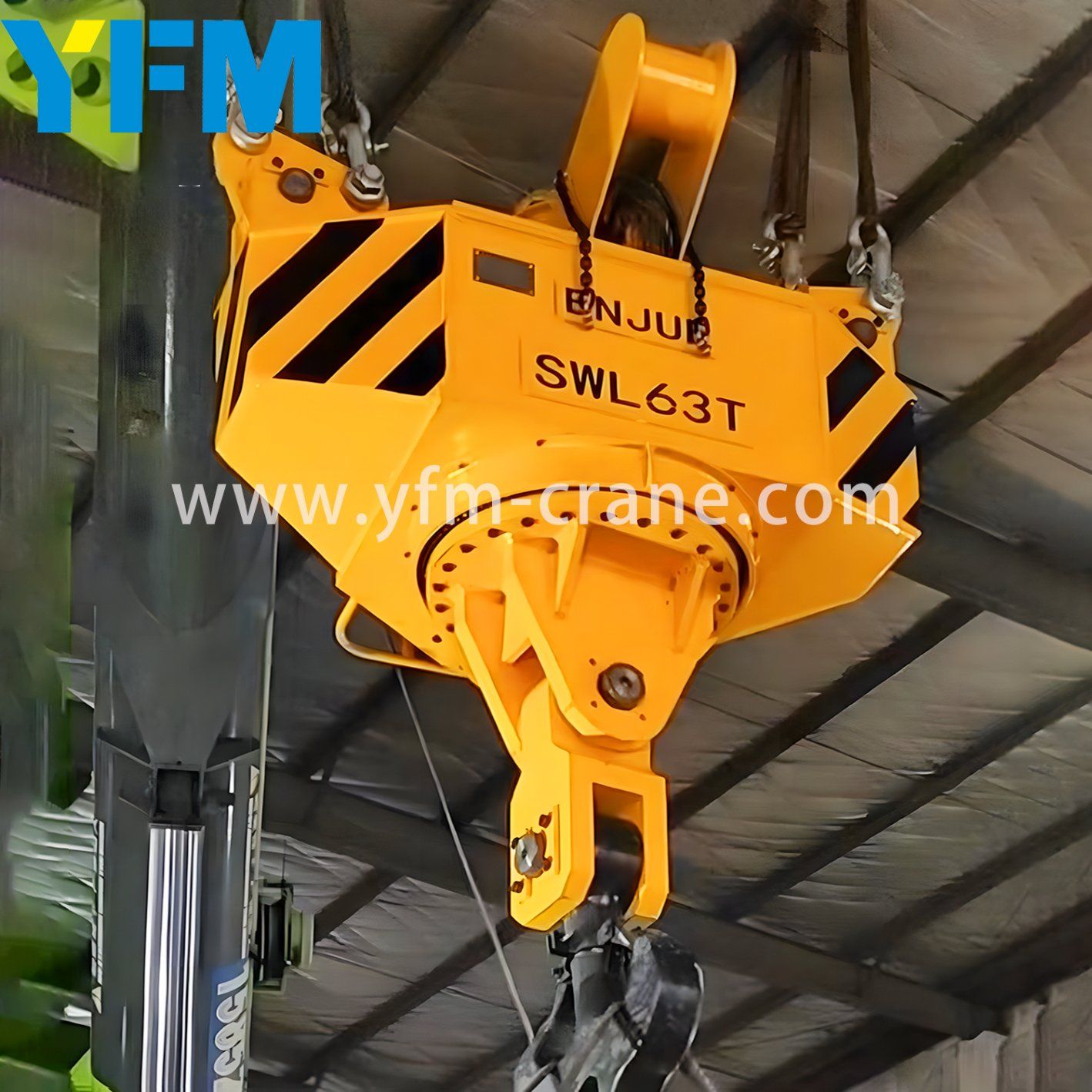 Complete overview of Crane Block Ball and Hook Weight Deductions featuring certified crane operator executing lift plan with proper hand signals, ground crew coordination, and safety zone establishment per OSHA regulations