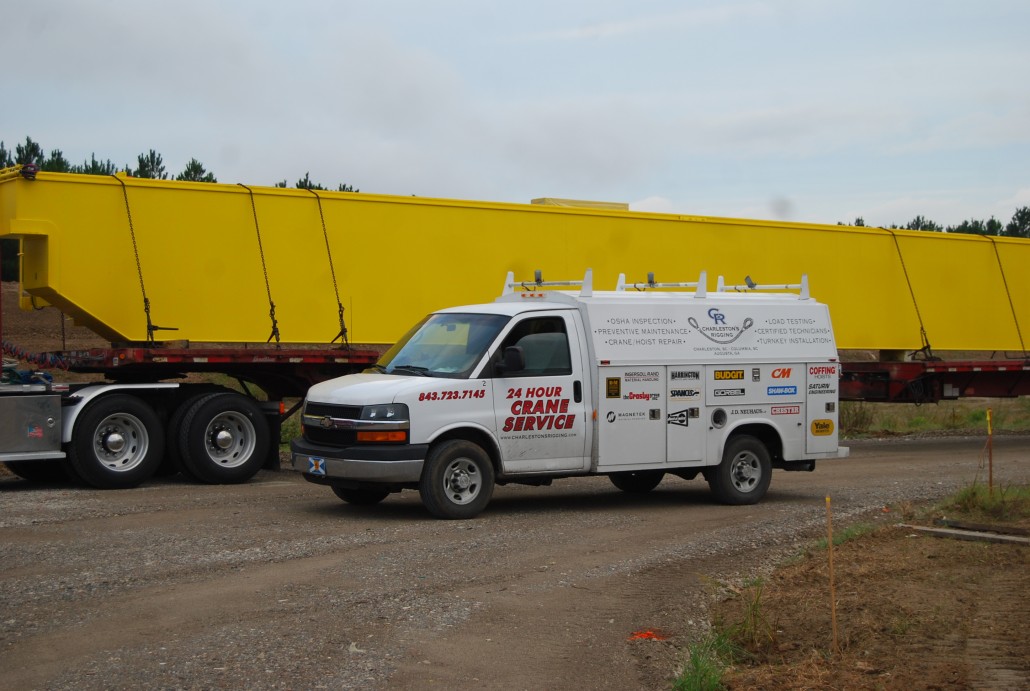Detailed view of Rigging Hardware Inspection Guide implementation showing proper crane setup and rigging configuration as required by OSHA 29 CFR 1926 regulations and ASME B30.5 standards for certified operators