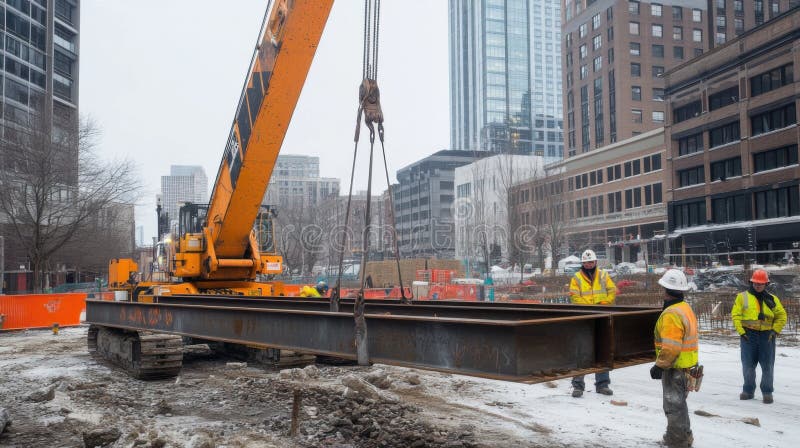 Professional crane operator demonstrating Cold Weather Crane Operation Safety techniques on an active construction site - essential knowledge for NCCCO certification exam preparation covering cold weather crane safety protocols and operational procedures
