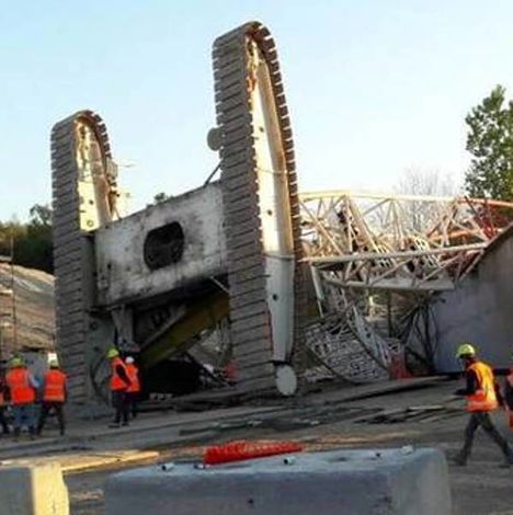 Crane operator performing boom collapse crane procedures during pre-shift inspection - critical skills tested on NCCCO written and practical exams for LAT and TSS certification
