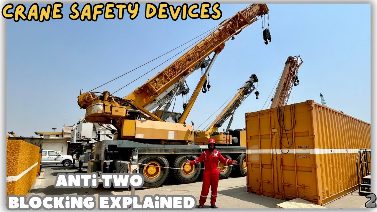 Crane operator performing two blocking crane procedures during pre-shift inspection - critical skills tested on NCCCO written and practical exams for LAT and TSS certification