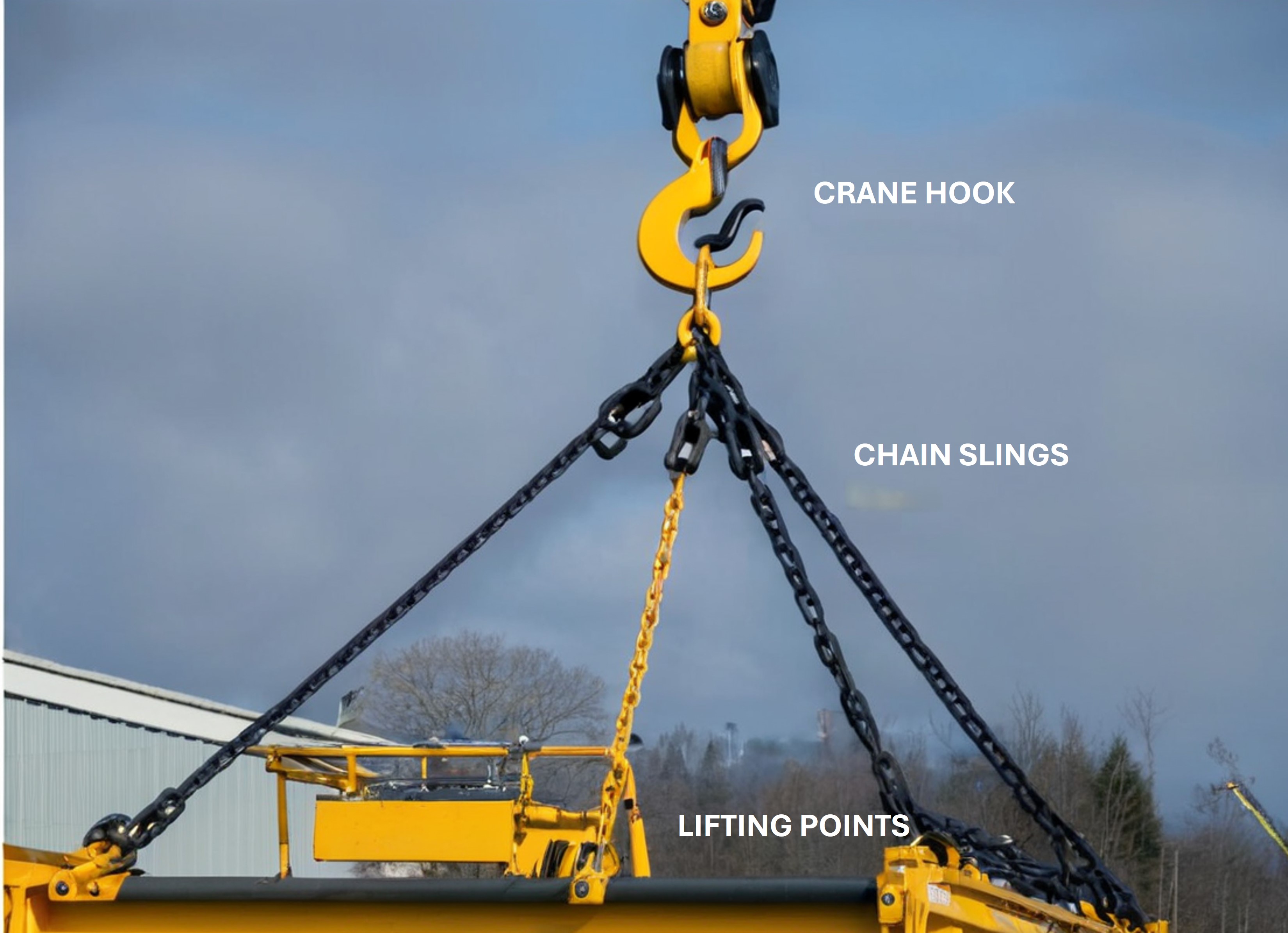 Complete overview of Automated Rigging and Smart Sling Technology featuring certified crane operator executing lift plan with proper hand signals, ground crew coordination, and safety zone establishment per OSHA regulations